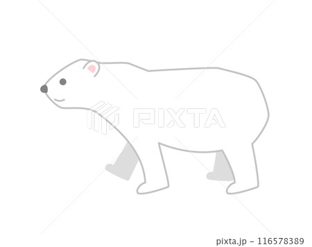 シンプルで可愛いシロクマのイラスト シンプルで可愛いシロクマのイラスト 116578389
