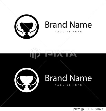 Championship Cup Trophy Logo Illustration Award Winner Template Design 116578874