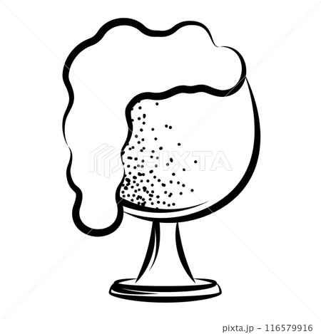 Sketch of a beer glass with foam Vector illustration Sketch of a beer glass with foam Vector illustration 116579916