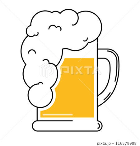 Colored sketch of a beer barrel Vector illustration 116579989