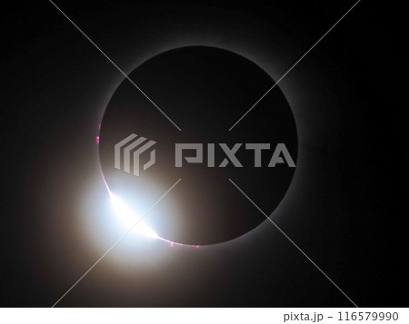 2024年4月8日 メキシコ皆既日食のダイヤモンドリング 2024年4月8日 メキシコ皆既日食のダイヤモンドリング 116579990