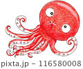 赤いタコ簡単イラスト 116580008