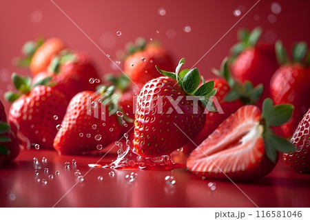 フレッシュなイチゴ スタジオ撮影4 AI生成画像 フレッシュなイチゴ スタジオ撮影4 AI生成画像 116581046