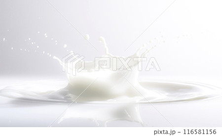 飛び散るミルククラウン　背景素材 116581156