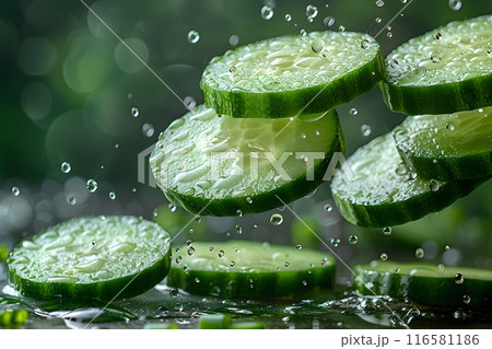 フレッシュなきゅうり　スタジオ撮影9　AI生成画像 116581186