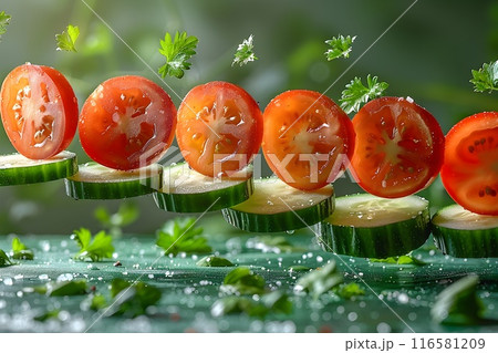 フレッシュなきゅうりとトマト スタジオ写真4 AI生成画像 フレッシュなきゅうりとトマト スタジオ写真4 AI生成画像 116581209
