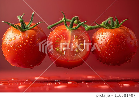 フレッシュなトマト スタジオ写真3 AI生成画像 フレッシュなトマト スタジオ写真3 AI生成画像 116581407