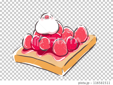 White-streaked Java Sparrow on Strawberry Jam Toast 116581511