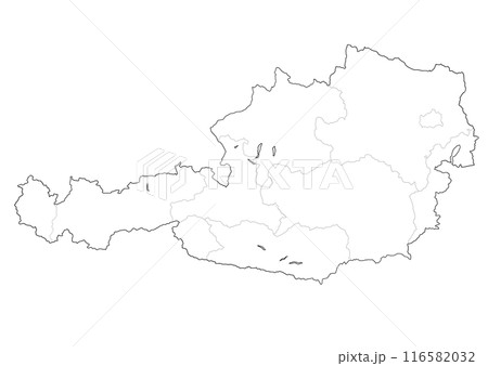 白地図　オーストリア 116582032