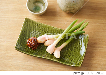 もろみ味噌を添えた葉生姜 116582062