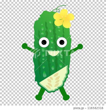 ゴーヤのキャラクター風のイラスト ゴーヤのキャラクター風のイラスト 116582316