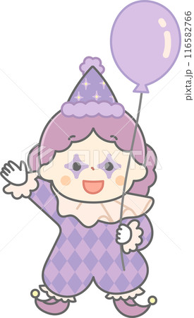 風船を持ったピエロの女の子 116582766