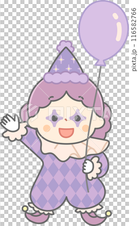 風船を持ったピエロの女の子 116582766