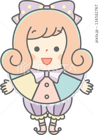可愛いピエロの女の子 116582767