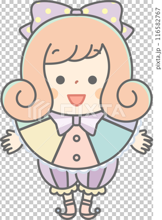 可愛いピエロの女の子 116582767