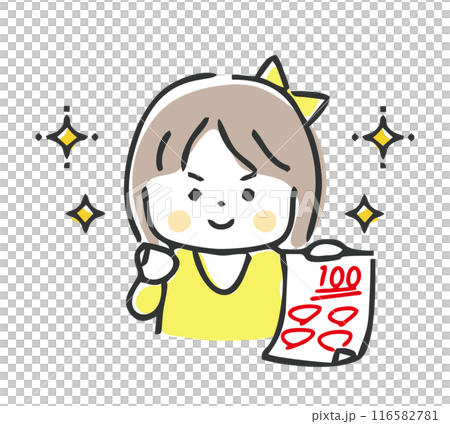 テストで100点をとる女の子 テストで100点をとる女の子 116582781