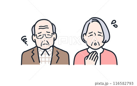 考える 悩む お年寄り アイコン 116582793