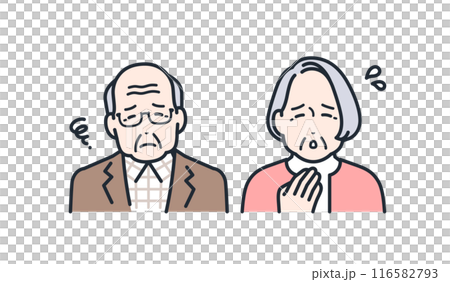 考える 悩む お年寄り アイコン 116582793