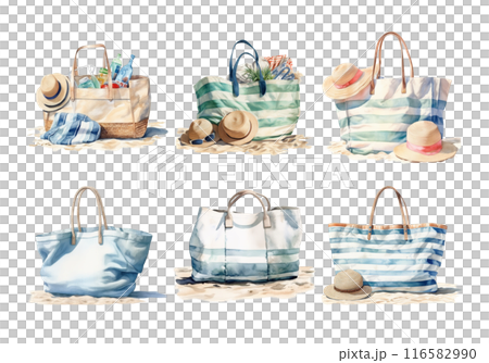 Beach Bag, Summer Illustration. Watercolor Style 116582990