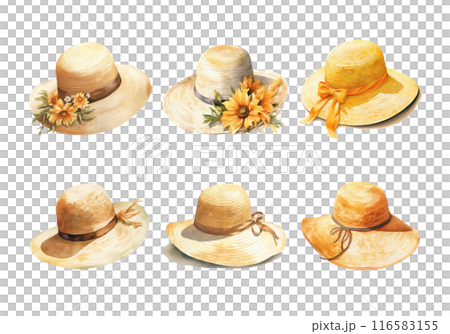 Cute watercolor painting style illustration of Sun Hat, isolated on white background Cute watercolor painting style illustration of Sun Hat, isolated on white background 116583155