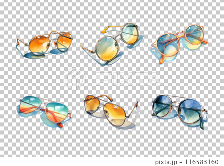 Sunglasses, Summer Illustration. Watercolor Style. 116583160