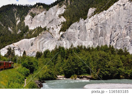 アルブラ線の列車から、ライン川の光景を見る事ができます 116583185