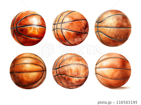 Basket Ball, back to school Illustration. Watercolor Style 116583195