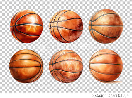 Basket Ball, back to school Illustration. Watercolor Style 116583195