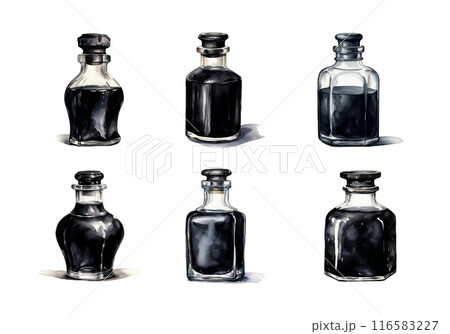 Ink Bottle, back to school Illustration. Watercolor Style Ink Bottle, back to school Illustration. Watercolor Style 116583227