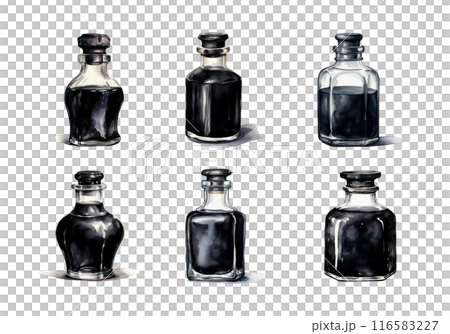 Ink Bottle, back to school Illustration. Watercolor Style Ink Bottle, back to school Illustration. Watercolor Style 116583227