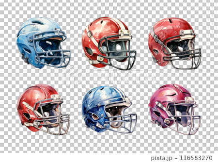 Cute watercolor painting style illustration of Rugby Helmet, isolated on white background 116583270