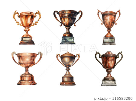 Bronze Trophy, back to school Illustration. Watercolor Style Bronze Trophy, back to school Illustration. Watercolor Style 116583290