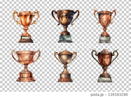 Bronze Trophy, back to school Illustration. Watercolor Style Bronze Trophy, back to school Illustration. Watercolor Style 116583290