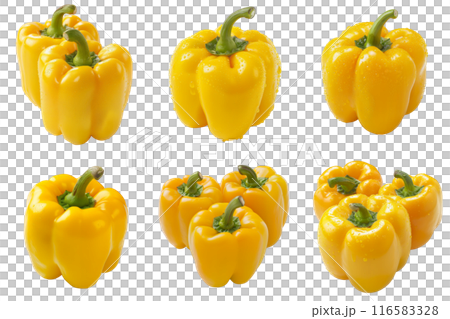 Yellow Bell Pepper, fruit realistic Illustration. Realistic PNG file. Mockup template for artwork graphic design 116583328