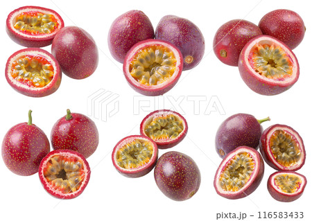 Realistic photo illustration of Passion Fruit, isolated on transparent background Realistic photo illustration of Passion Fruit, isolated on transparent background 116583433