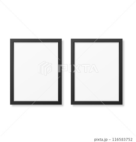 Two vector picture frames, black and white, isolated, simple design 116583752