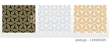 Set of abstract geometric patterns. Seamless vector backgrounds. Colored ornaments Graphic modern patterns Simple lattice graphic design 116584105