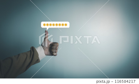 Fingerprint scanner to access information, verify to authentication, touching screen to login security, Internet of things, cloud computing, Internet connection, shopping online and cashless society 116584217