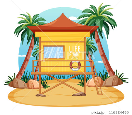 Lifeguard Tower on Tropical Beach Lifeguard Tower on Tropical Beach 116584499