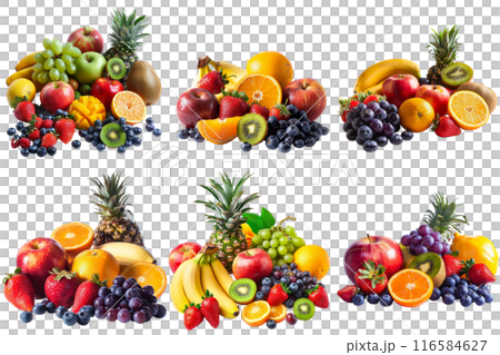 Fruits, fruit realistic Illustration. Realistic PNG file. Mockup template for artwork graphic design 116584627