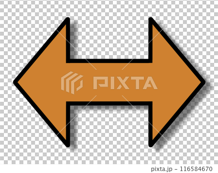 両方指すオレンジの矢印（線・影あり） 116584670