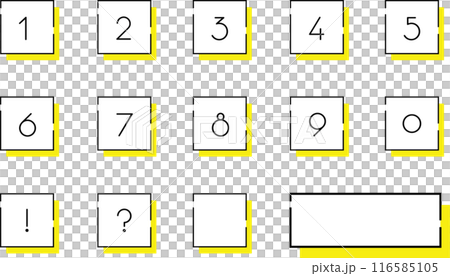 シンプルな枠で囲った数字のアイコンセット 116585105
