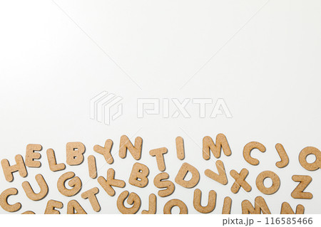 Alphabet from three-dimensional letters, top view. Alphabet from three-dimensional letters, top view. 116585466