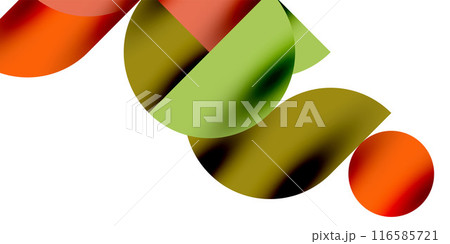 Shadow effect shiny circles and round triangles geometric modern art. Vector Illustration For Wallpaper, Banner, Background, Card, Book Illustration, landing page 116585721