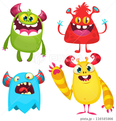 Cute cartoon Monsters. Set of cartoon monsters: goblin, ghost, troll, monster, yeti and alien . Halloween design. Vector illustration isolated Cute cartoon Monsters. Set of cartoon monsters: goblin, ghost, troll, monster, yeti and alien . Halloween design. Vector illustration isolated 116585866