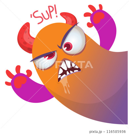 Funny cartoon monster design. Monster character illustration Funny cartoon monster design. Monster character illustration 116585936