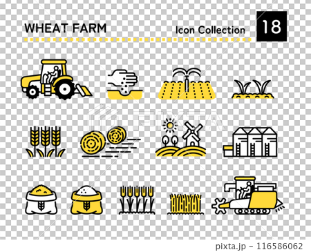 Wheat farm icon Wheat farm icon 116586062