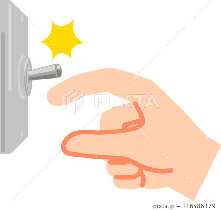 トグルスイッチを上側に切り替える手 116586179