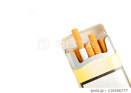 Pack of cigarettes isolated on white background. 116586777