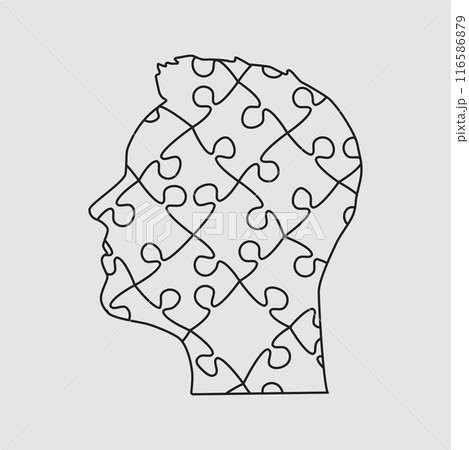 Puzzles parts in man head 116586879